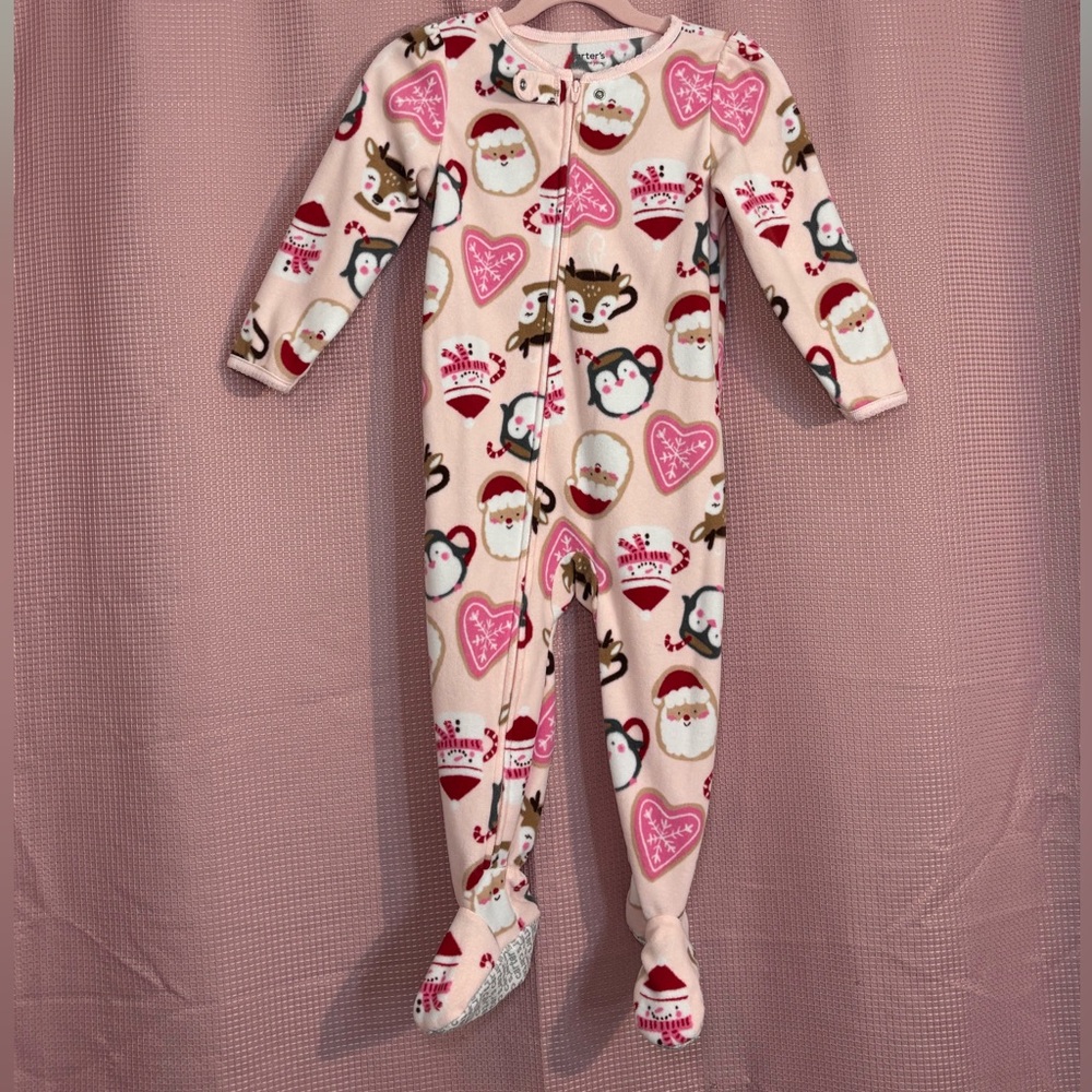 2pieces of adorable rompers for girls,one in Christmas and the other in red deer